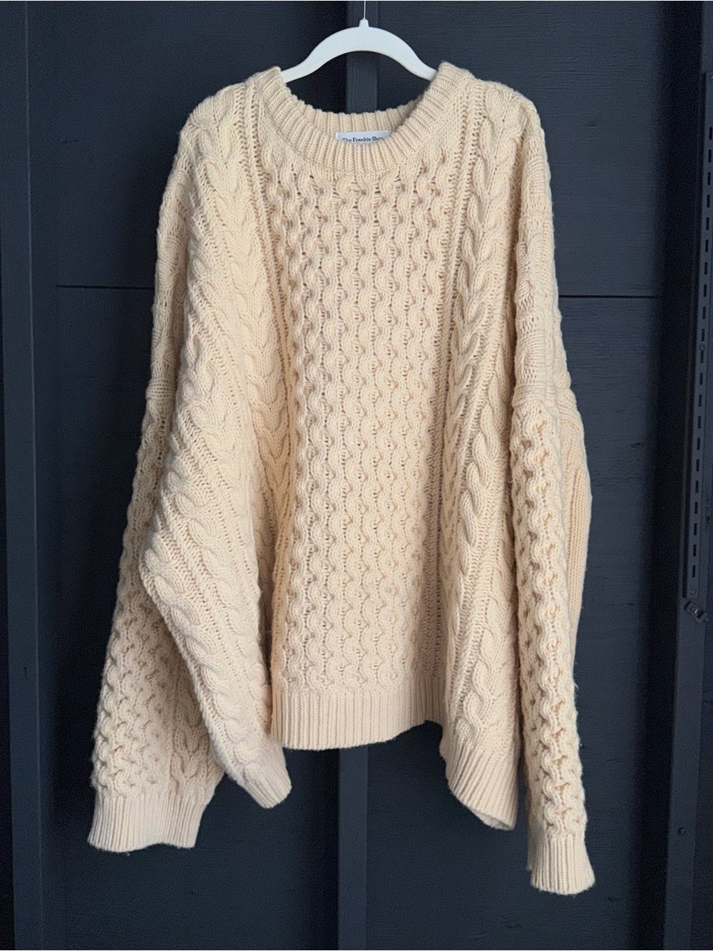 The Frankie Shop Oversized Jumper Sweater Wool Blend One Size Cream Beige